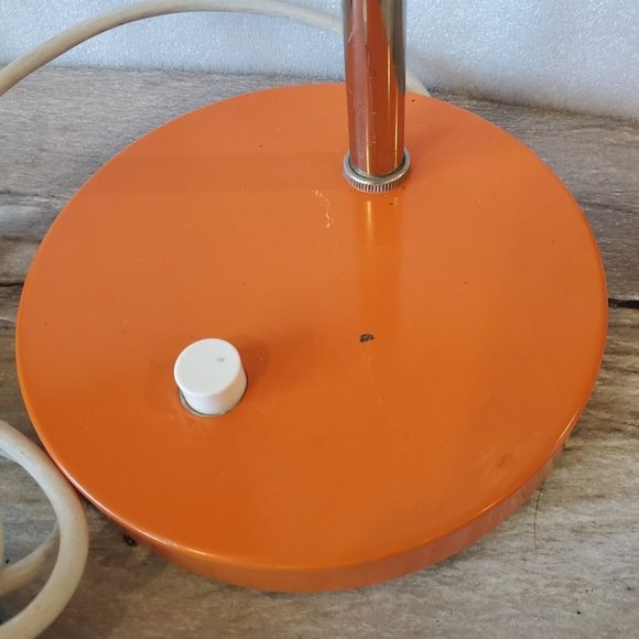 Vintage 70s Desk‎ Lamp Orange Metal Gooseneck Retro Mid Century MCM Germany - Picture 6 of 12